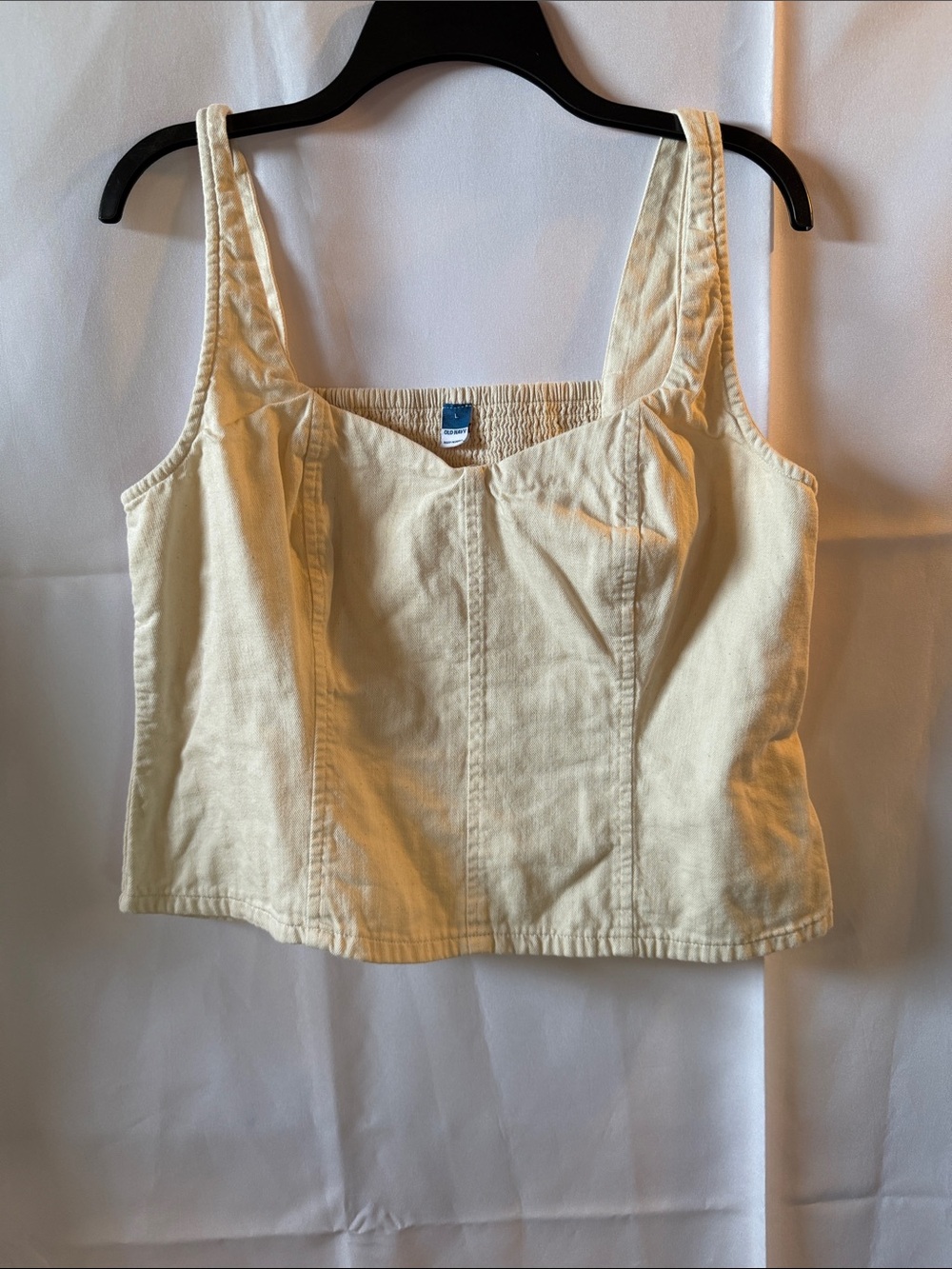 Old Navy Cream Square-Neck Cropped Tank